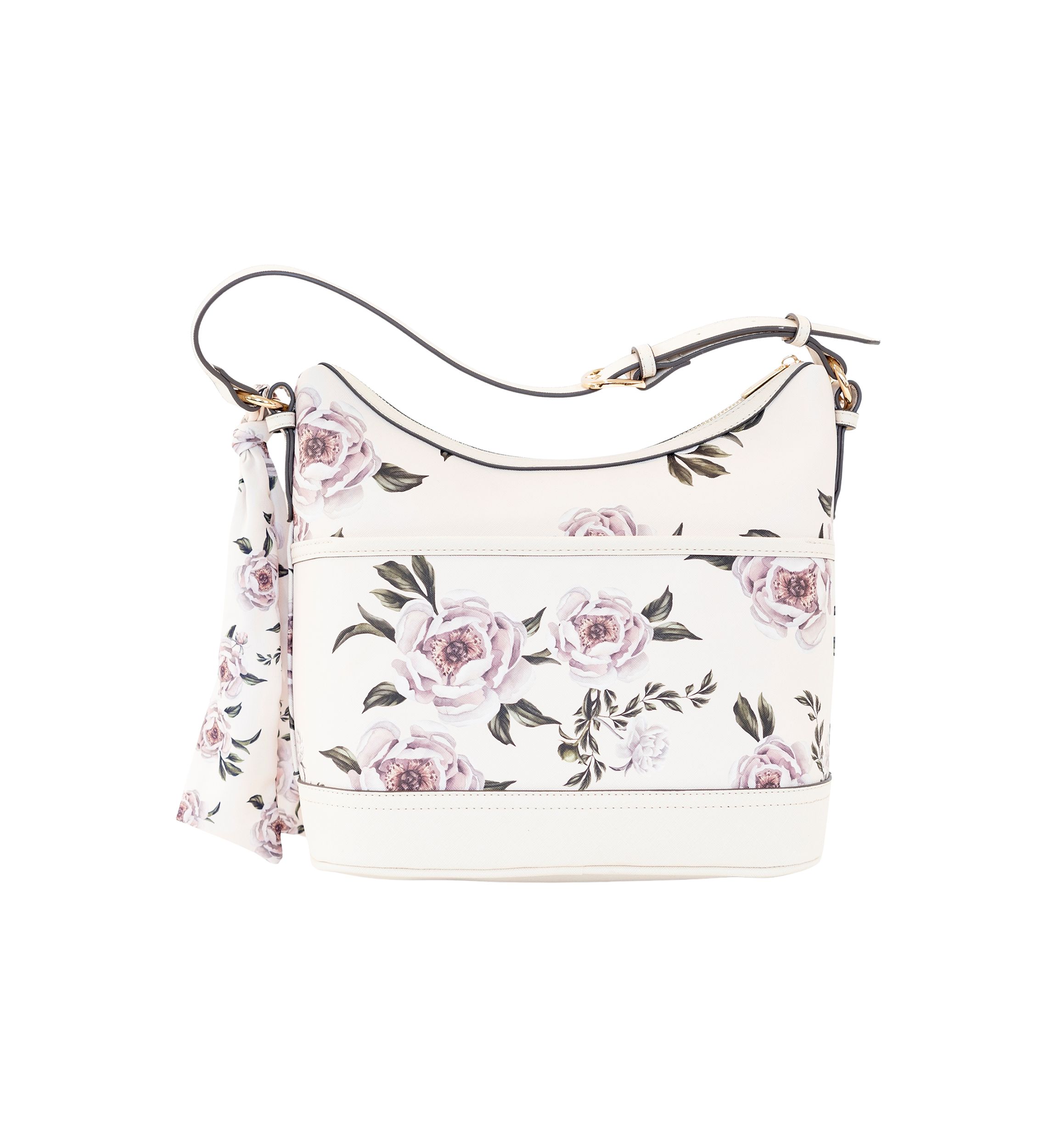 Saffiano Floral Lace Hobo Bag