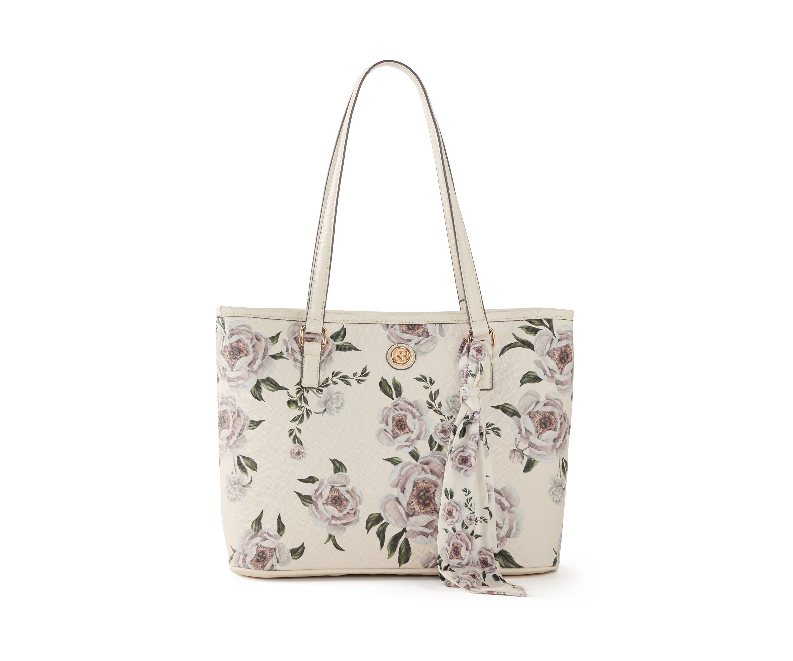 Saffiano Floral Lace Print Tote 