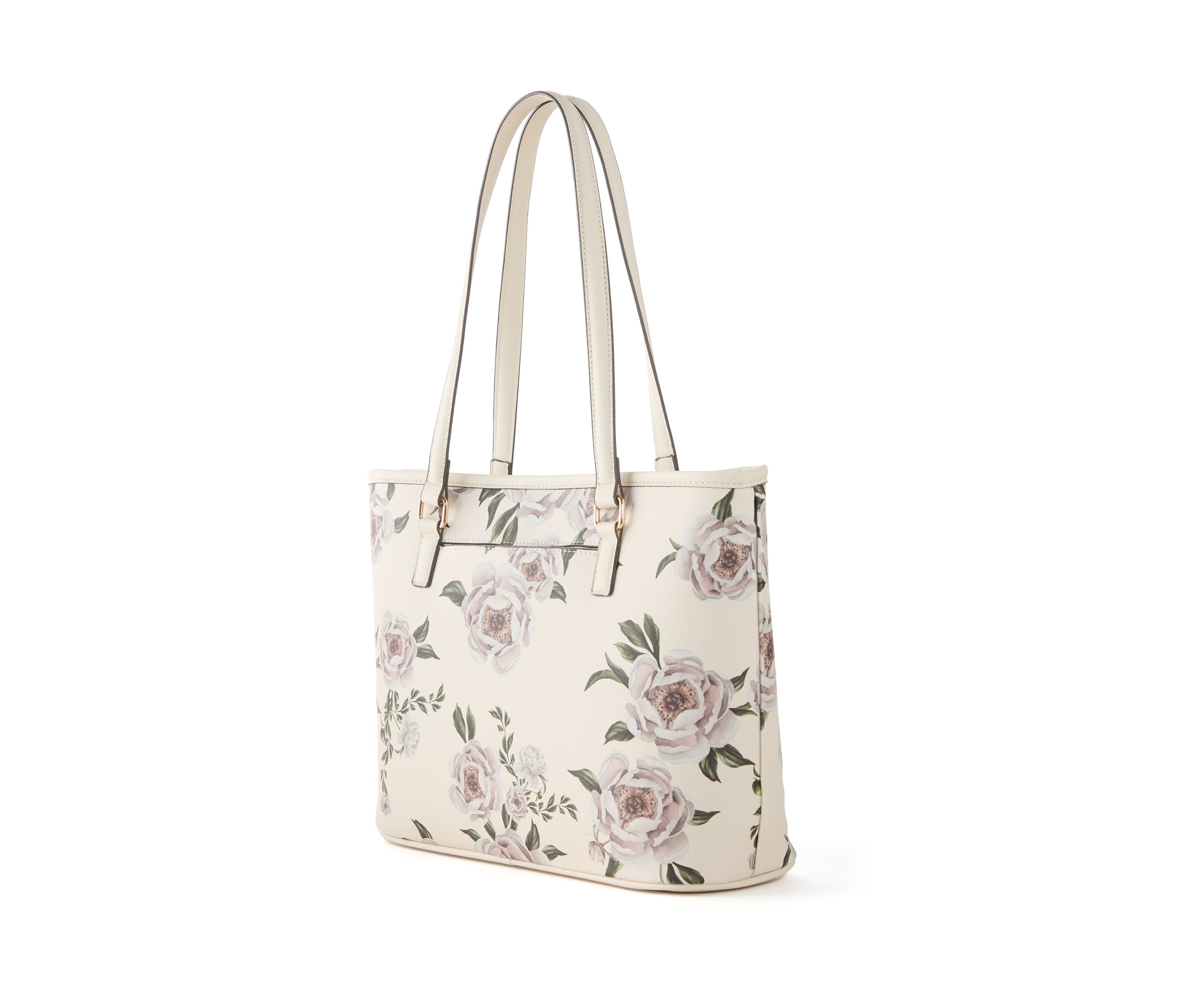 Saffiano Floral Lace Print Tote 