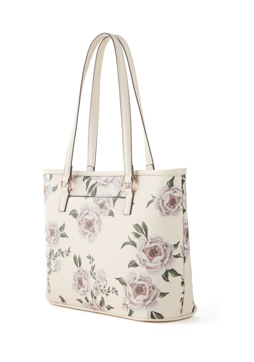 Saffiano Floral Lace Print Tote 