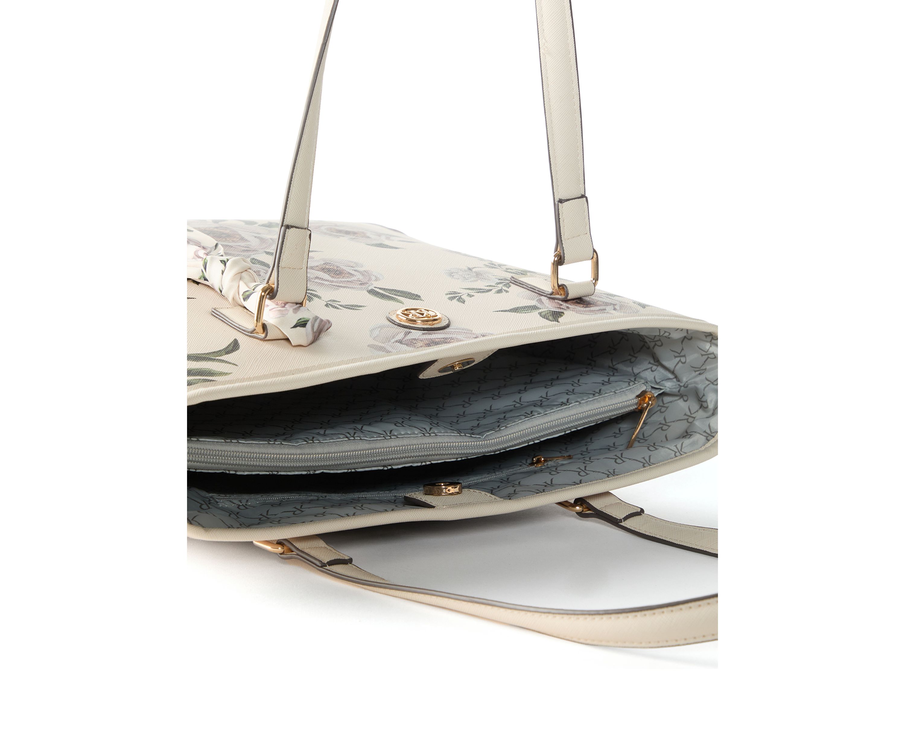 Saffiano Floral Lace Print Tote 