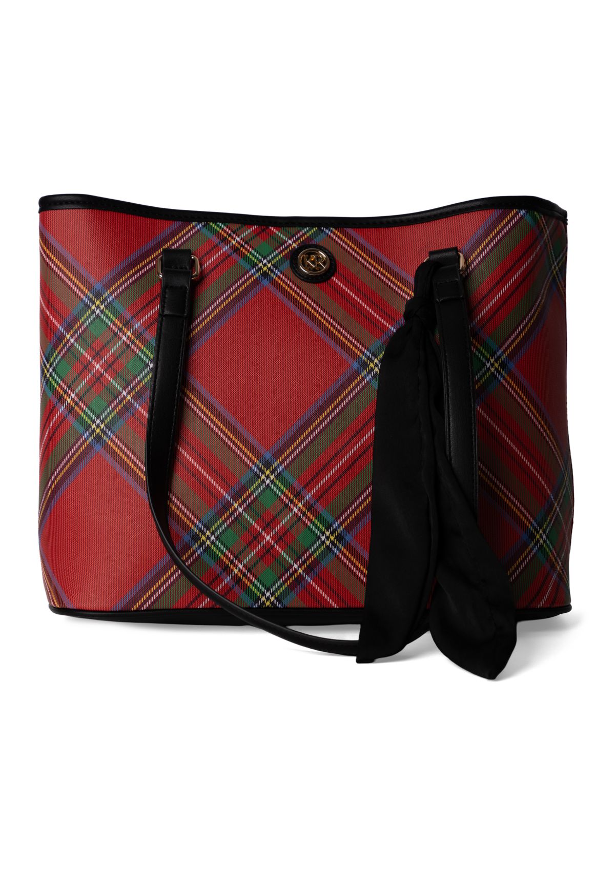Holiday Plaid Saffiano Tote