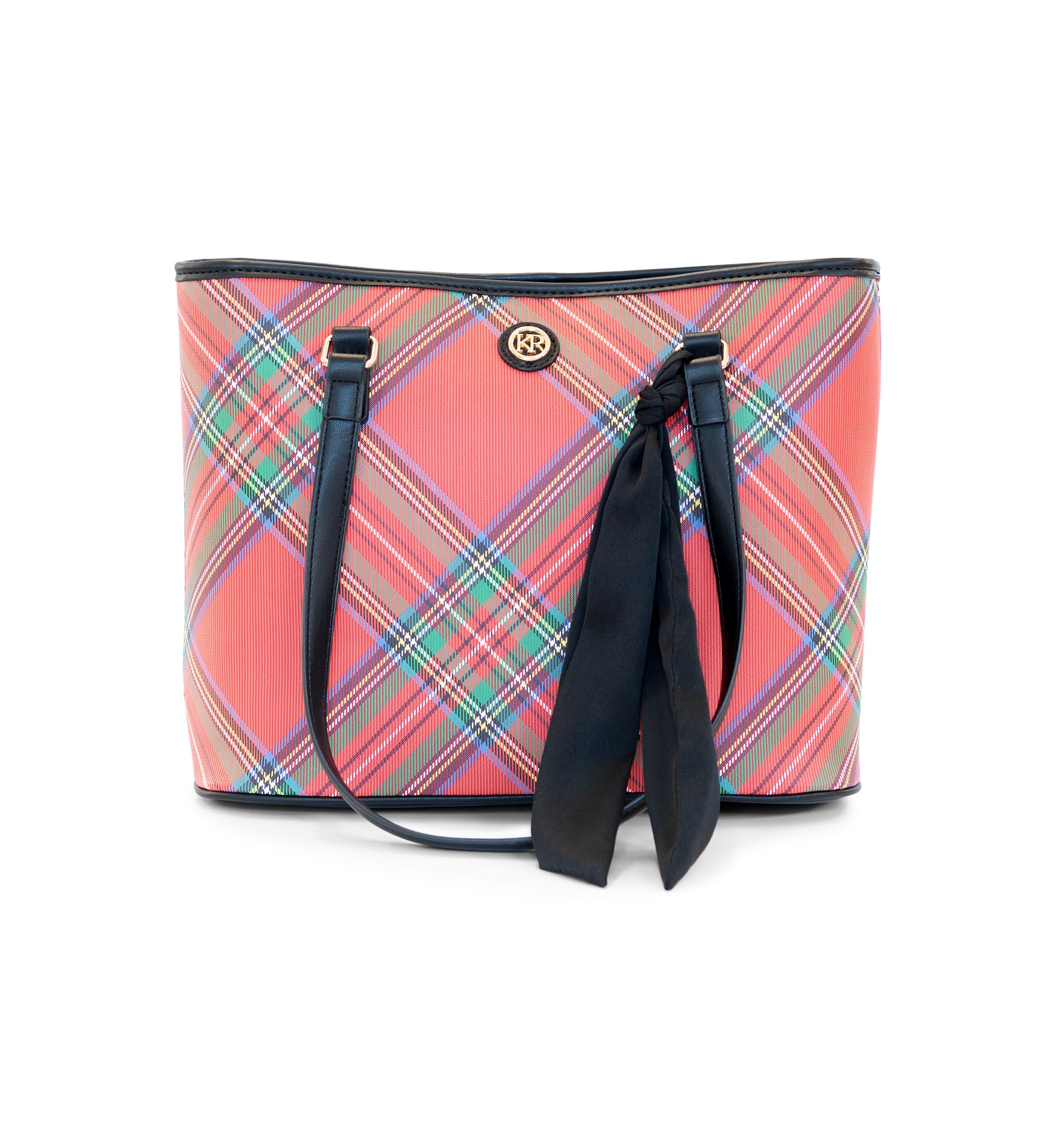 Holiday Plaid Saffiano Tote
