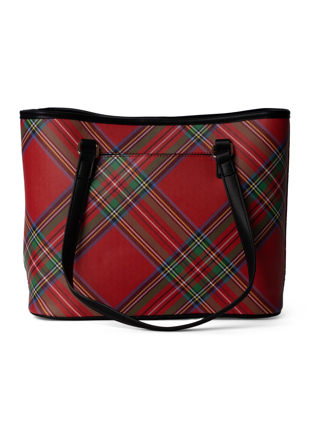 Holiday Plaid Saffiano Tote