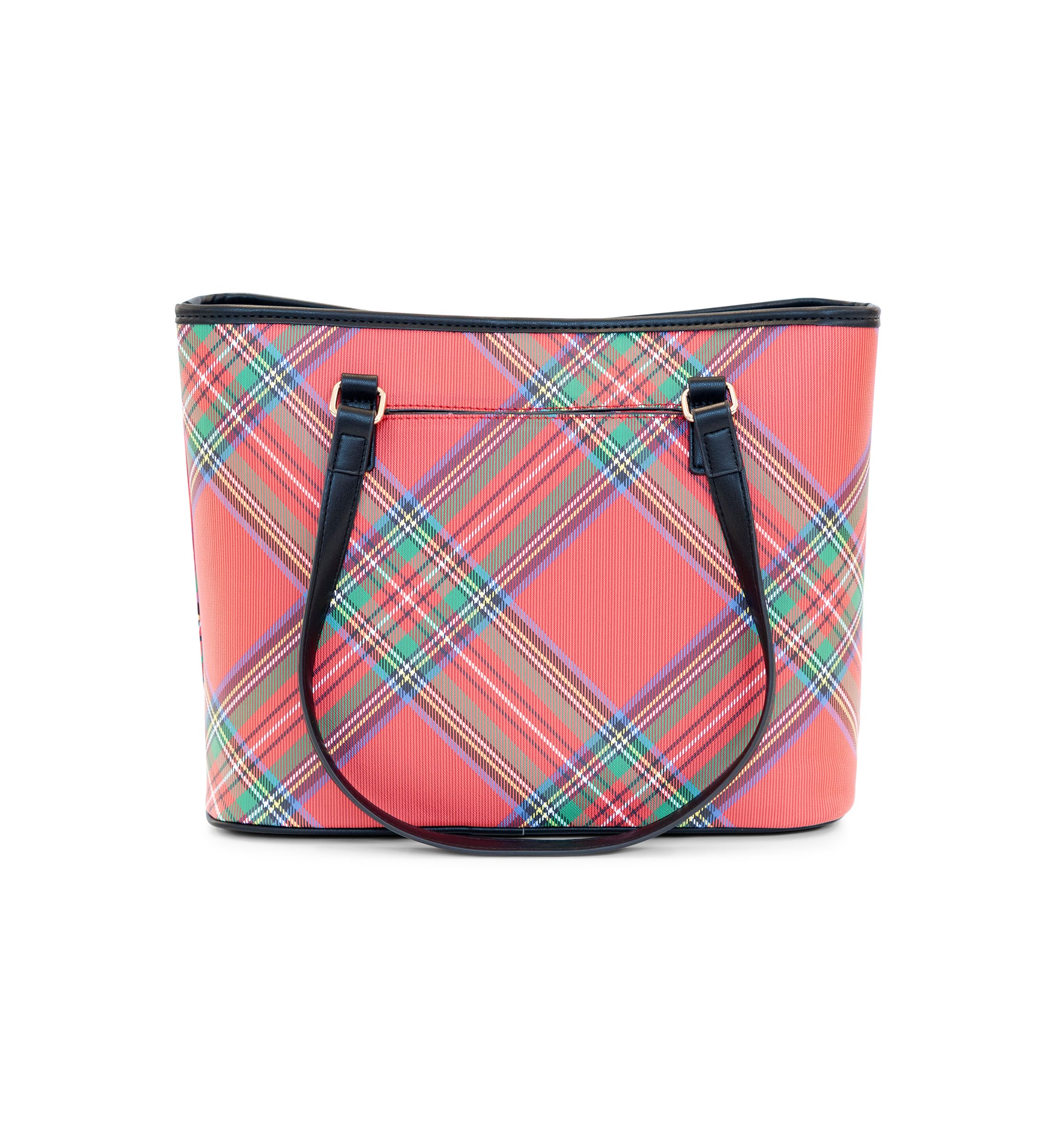 Holiday Plaid Saffiano Tote