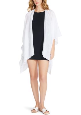 Anne Klein Women's Lightweight Woven Ruana, White