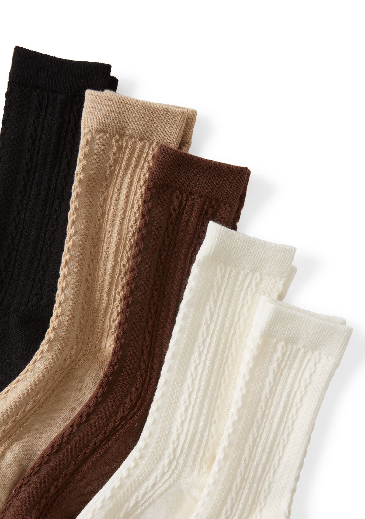 Womens Mix Texture Crew Socks Set