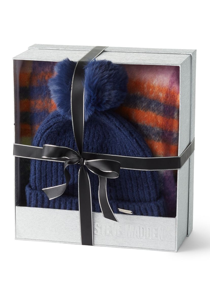 Steve Madden 2-Piece Multi Color Scarf and Hat Boxed Set | Belk display picture 2