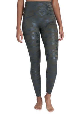 SPANX Faux Leather Camo Leggings Matte Black Camo SM