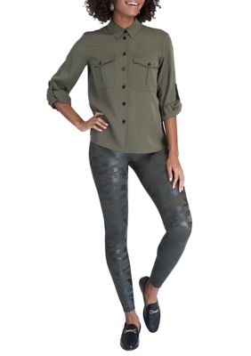 SPANX® Faux Leather Camo Leggings