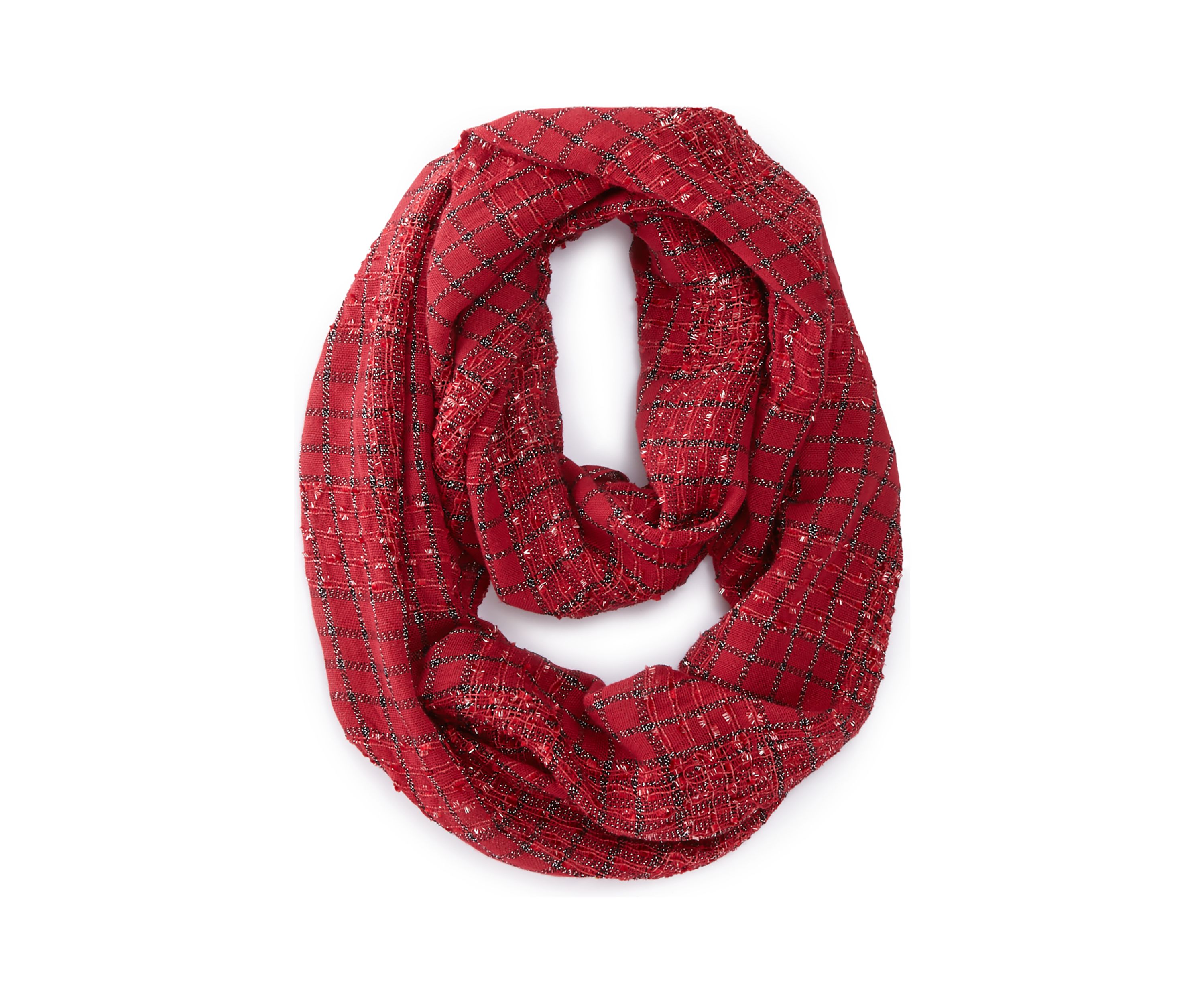 Sequin Plaid Infinity Scarf