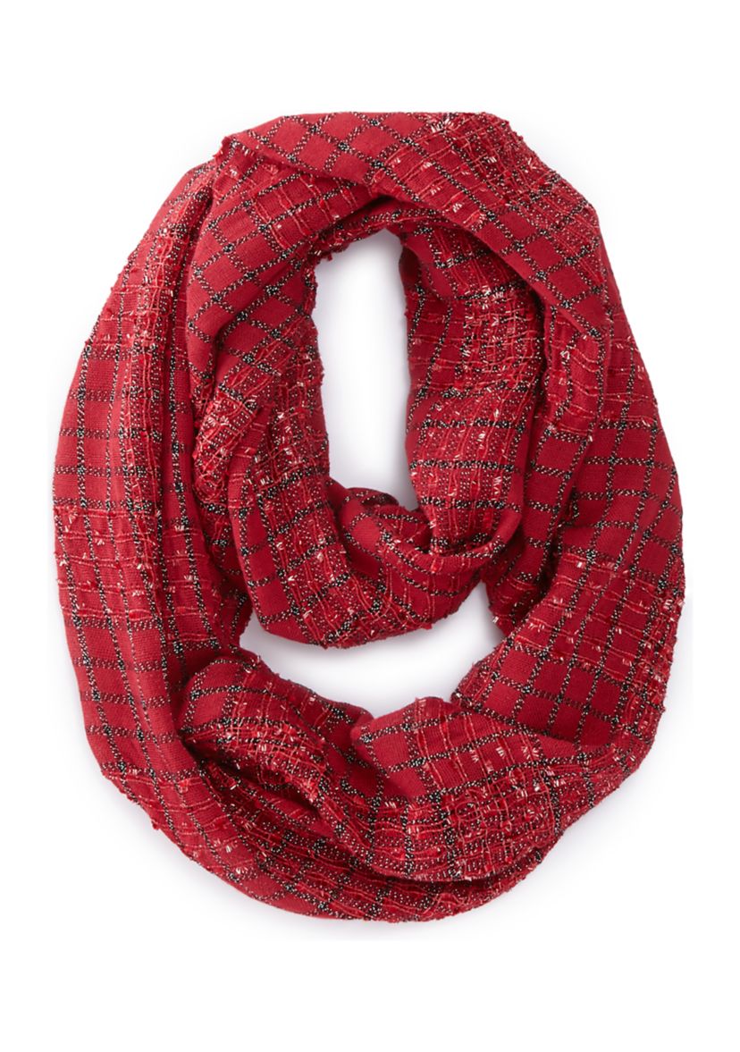Sequin Plaid Infinity Scarf