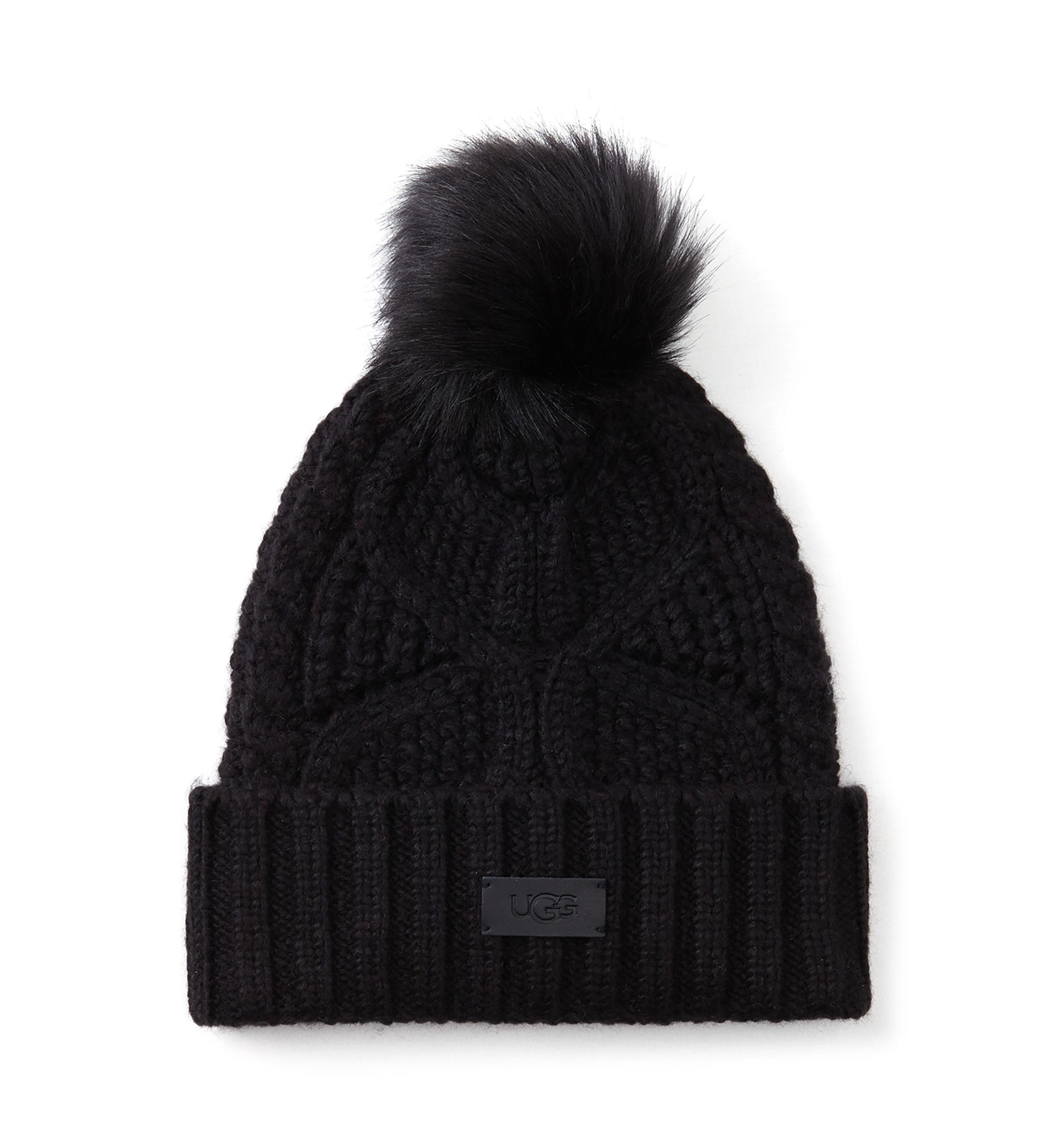 Cable Knit Beanie with Pom Pom