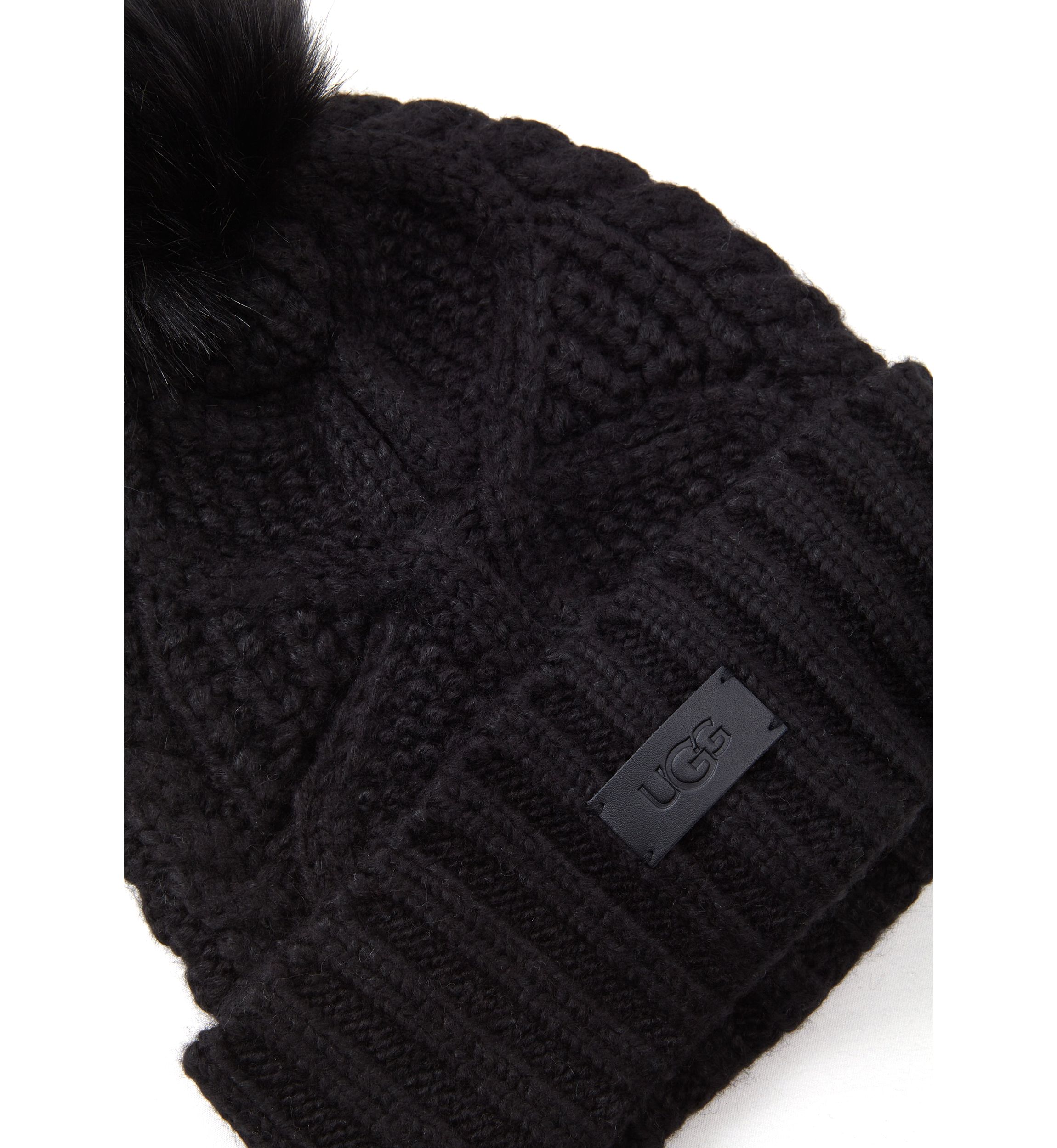 Cable Knit Beanie with Pom Pom
