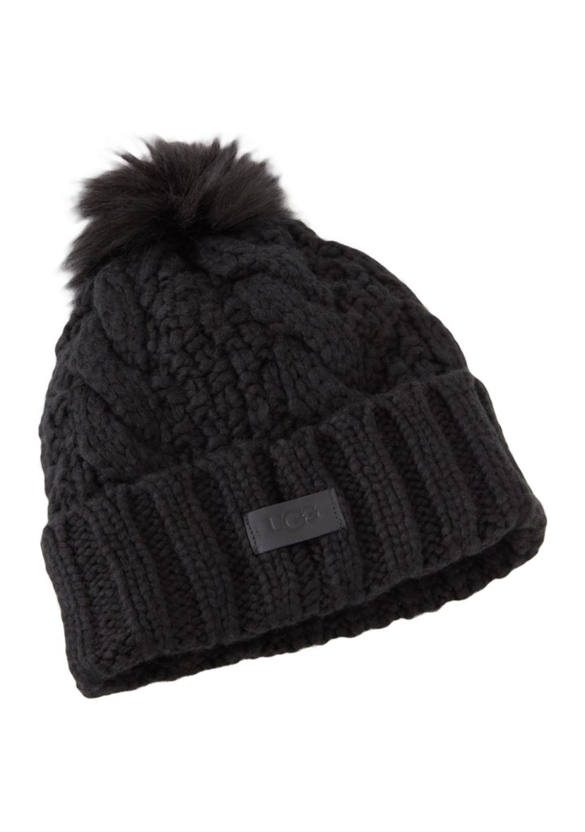 Pom Cable Knit Beanie