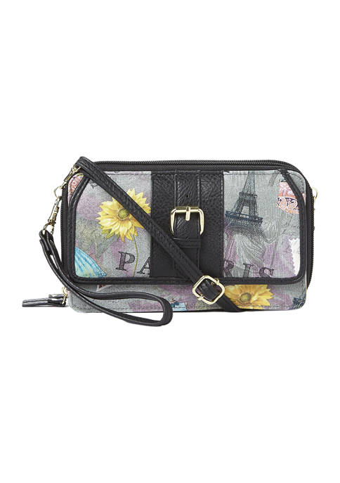 Kim Rogers® Small Leather Printed Wallet Crossbody