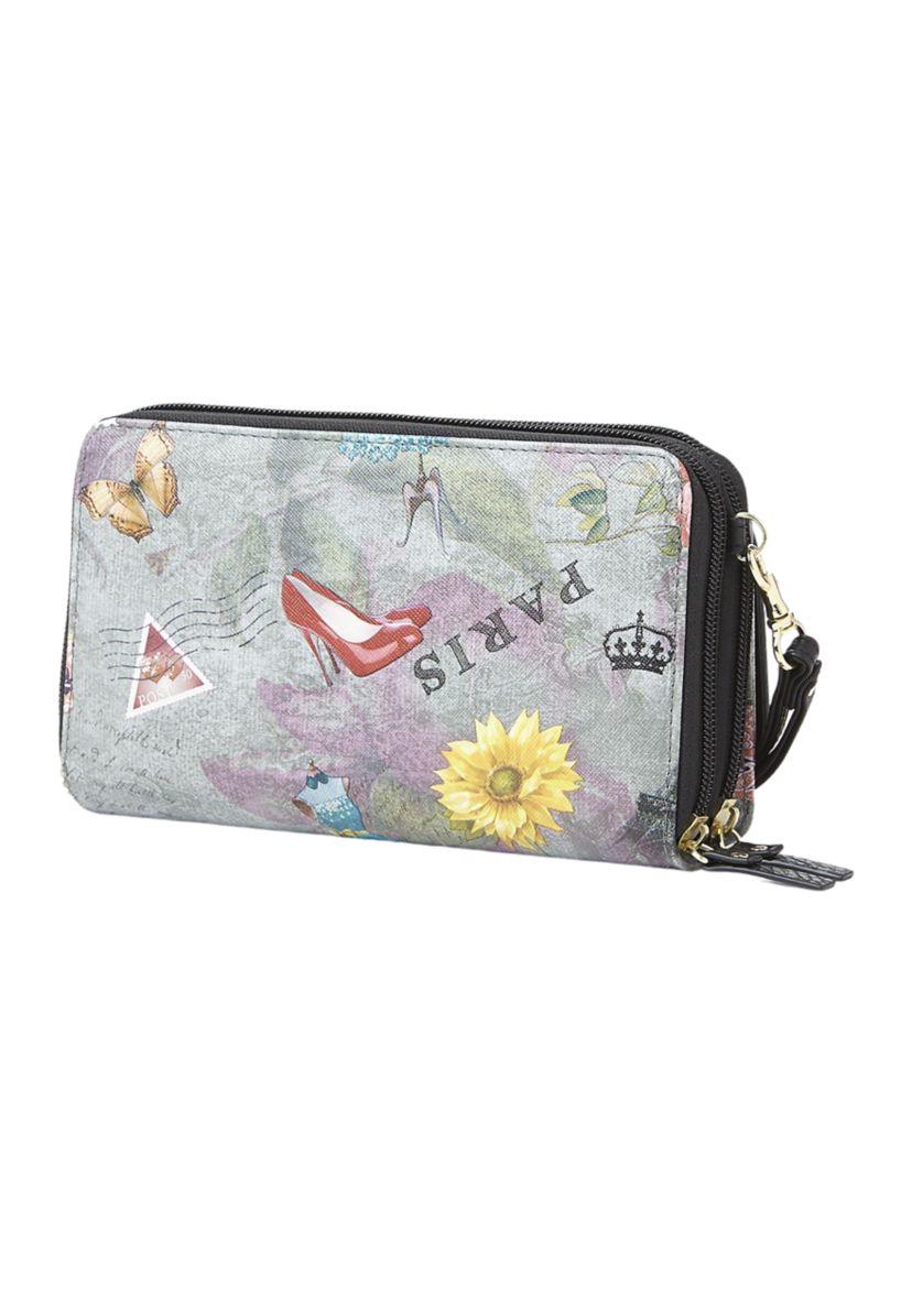Small Leather Printed Wallet Crossbody 