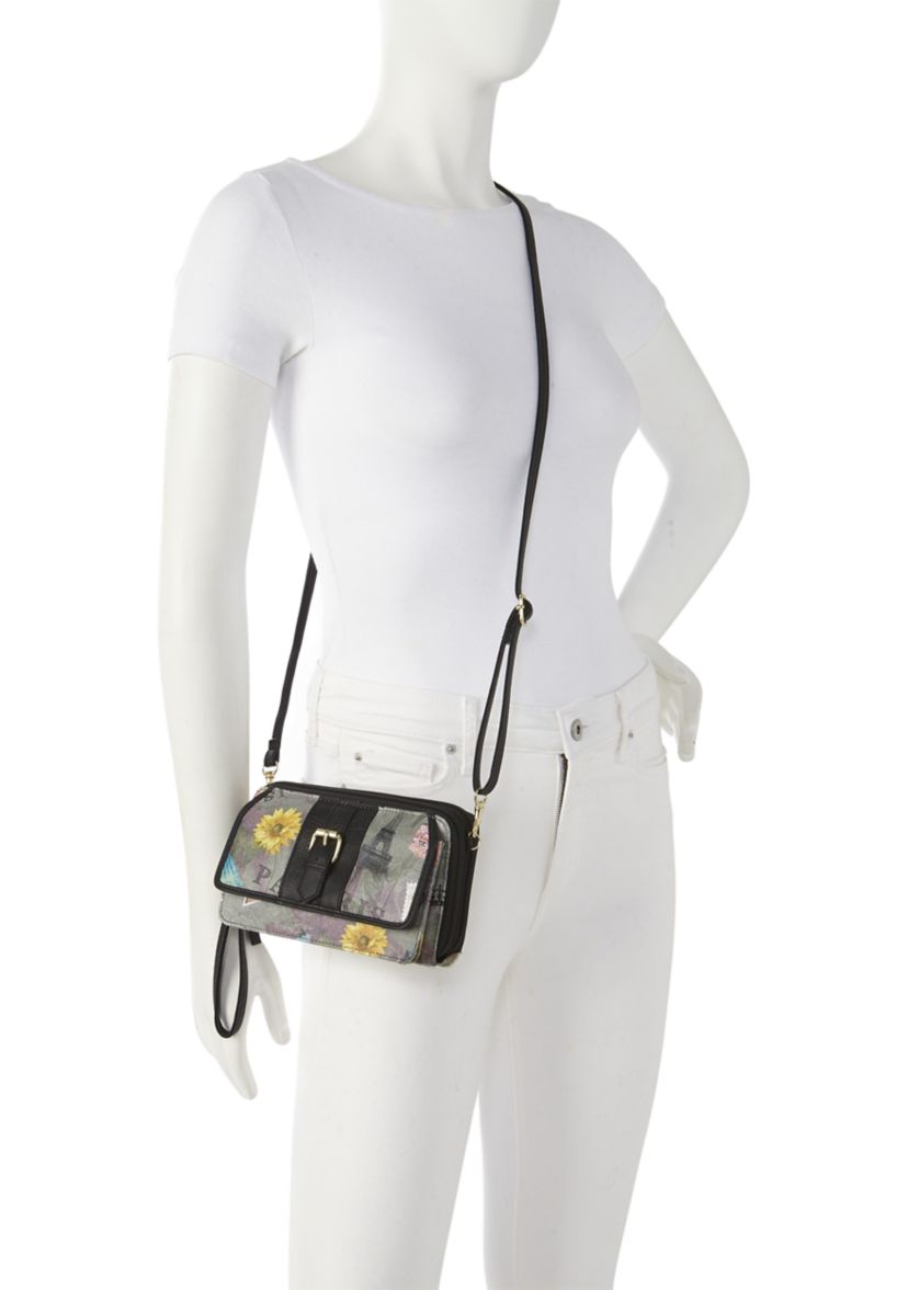 Small Leather Printed Wallet Crossbody 