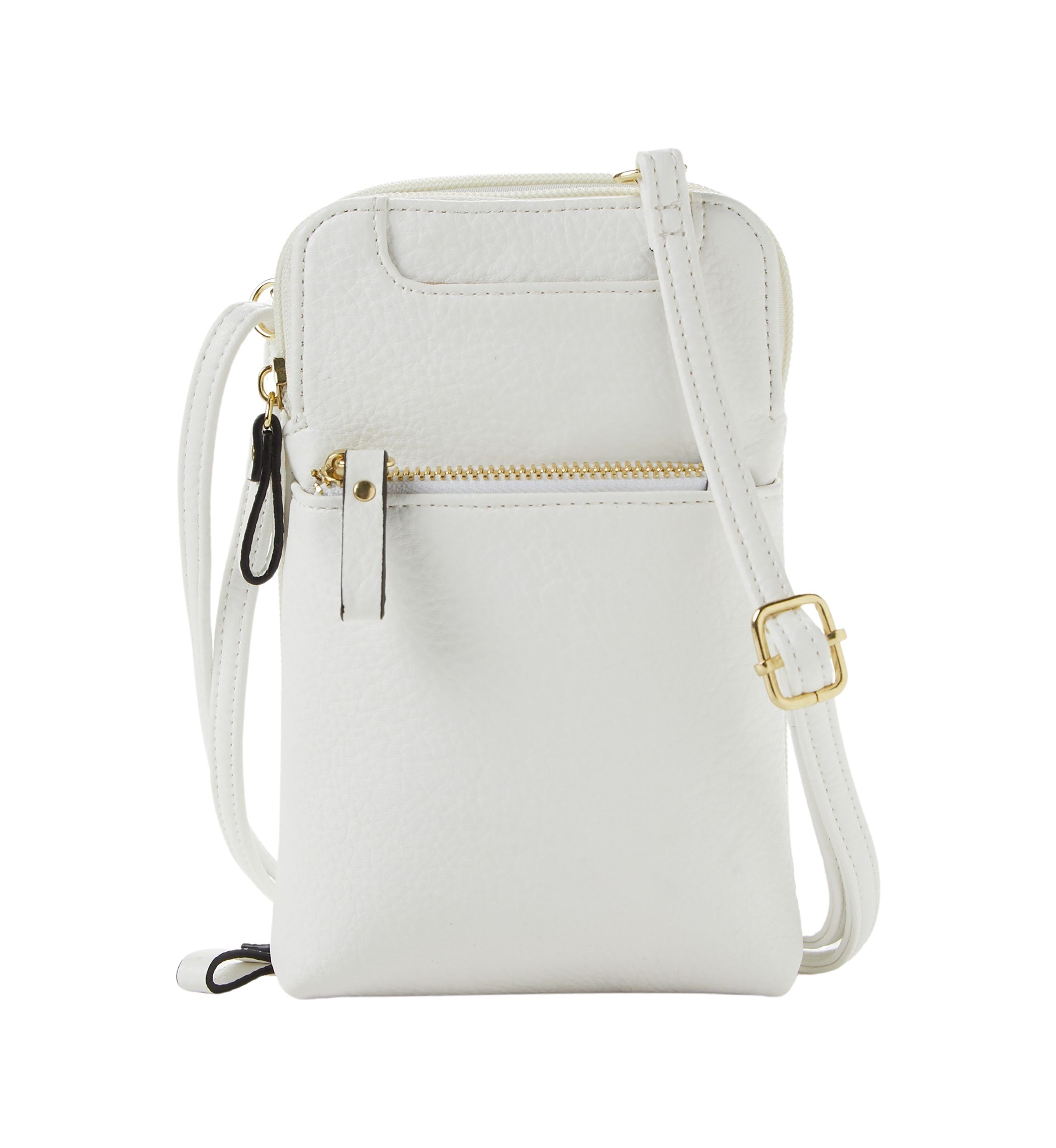 Double Zip Organizer with Front Pocket Crossbody Bag