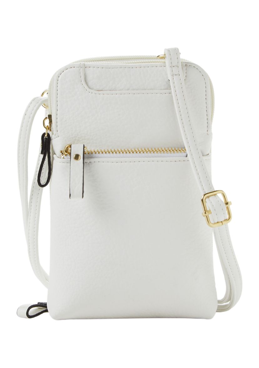 Double Zip Organizer with Front Pocket Crossbody Bag