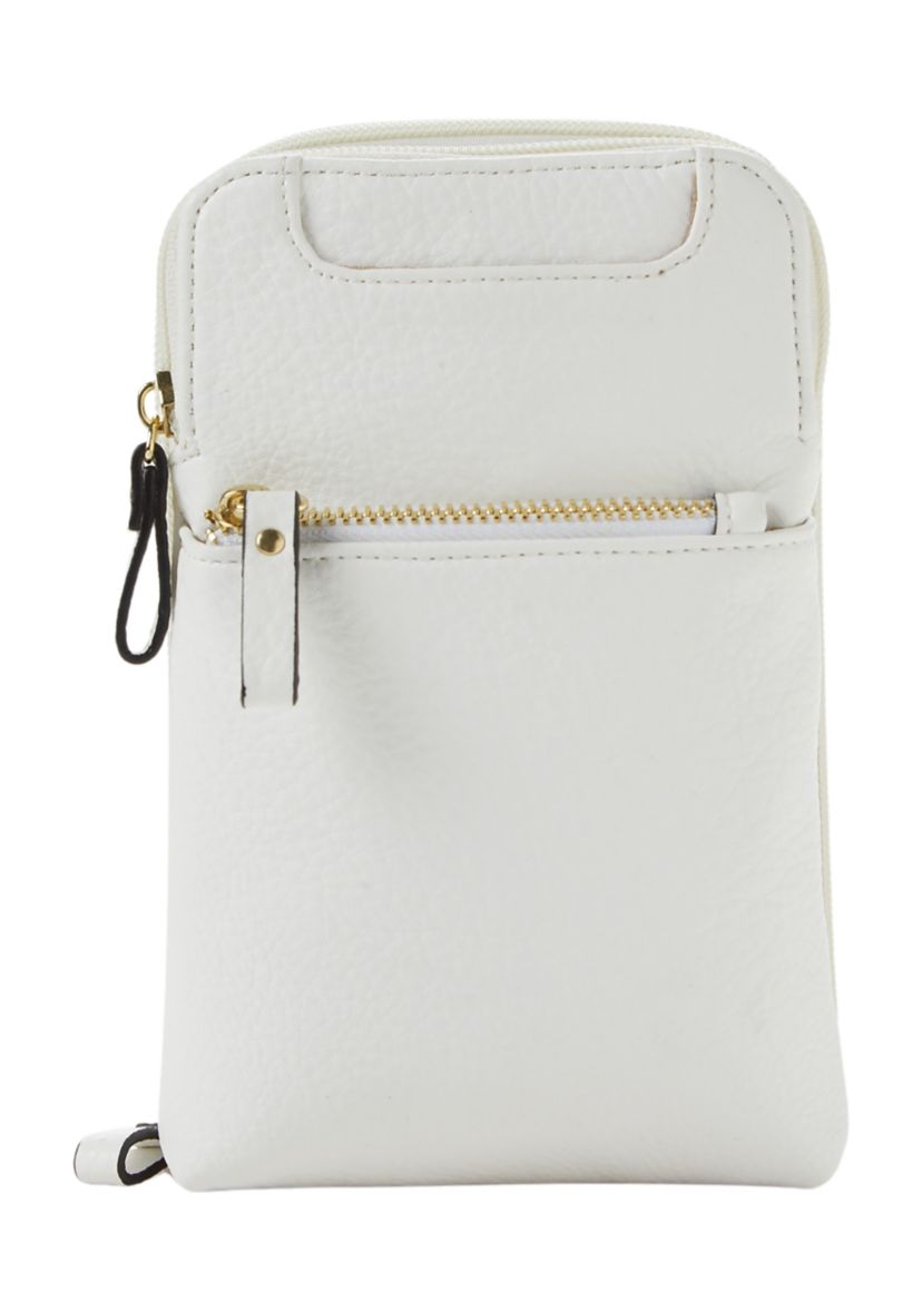 Double Zip Organizer with Front Pocket Crossbody Bag