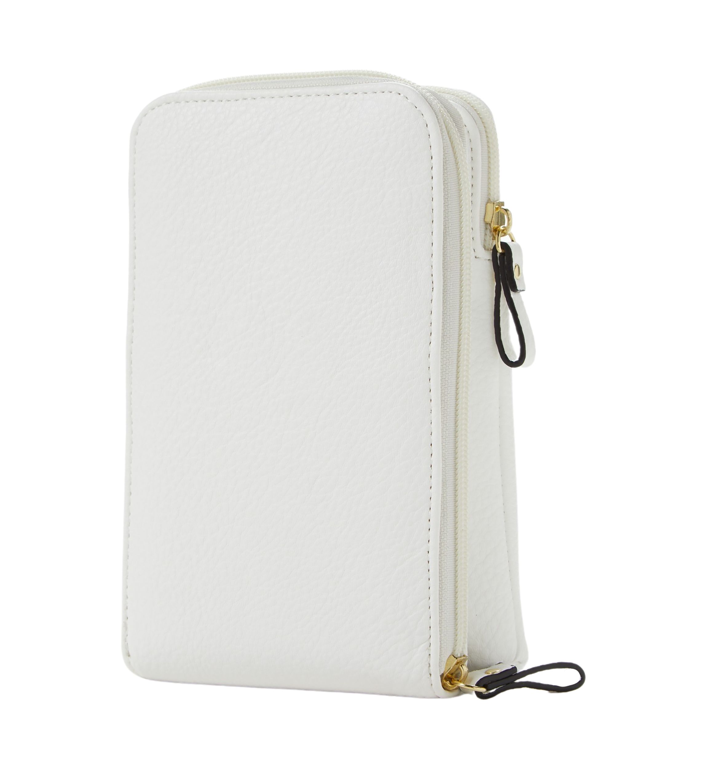 Double Zip Organizer with Front Pocket Crossbody Bag