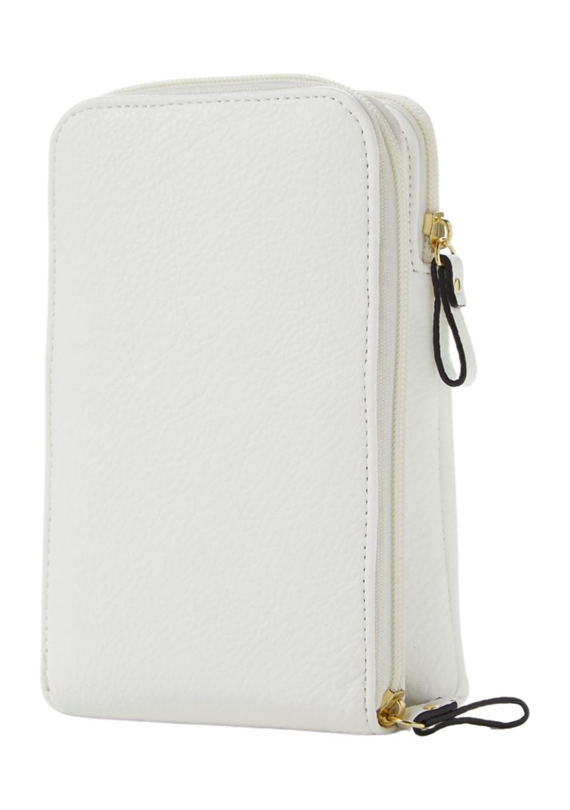 Double Zip Organizer with Front Pocket Crossbody Bag