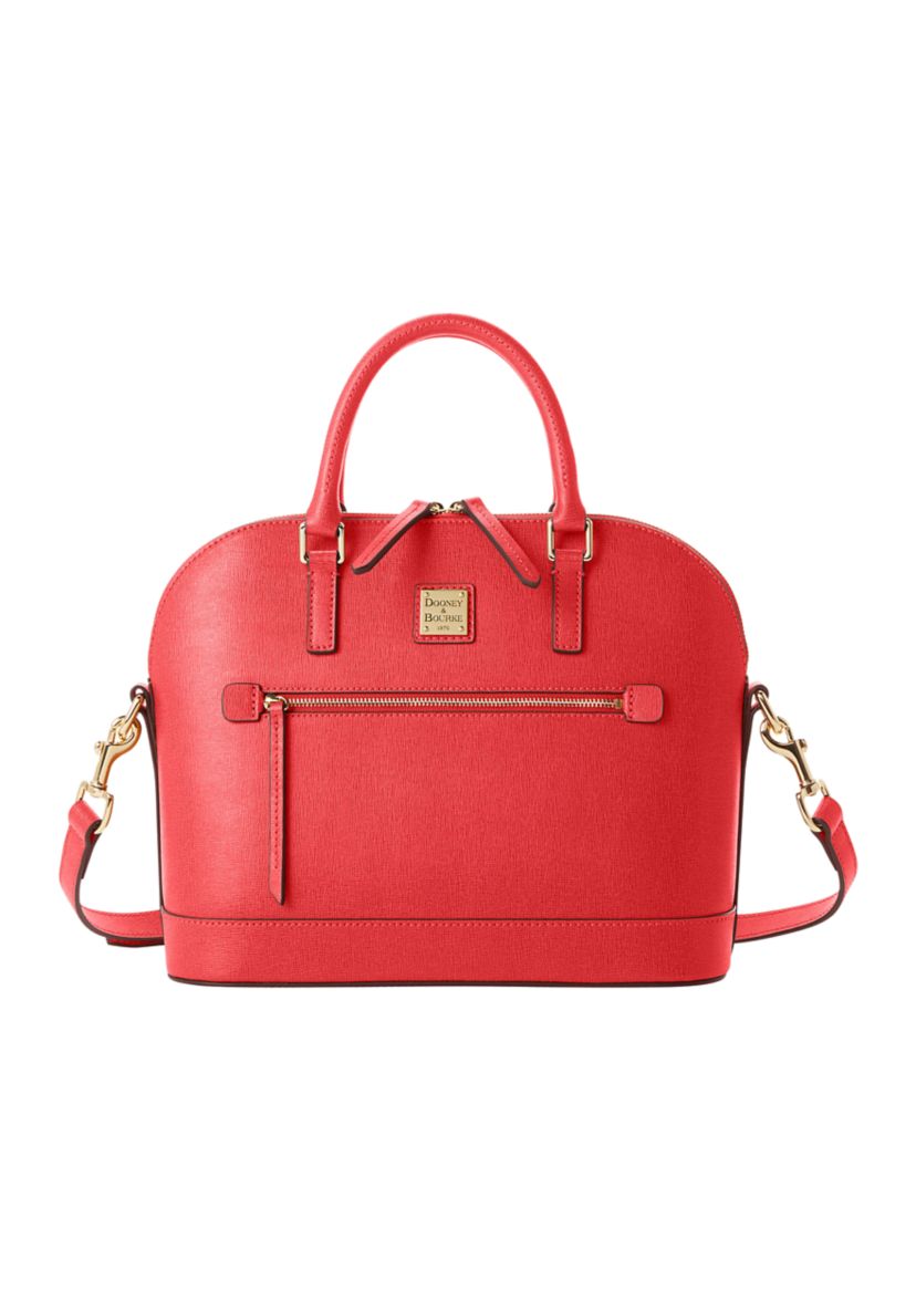 Saffiano Domed Zip Satchel 