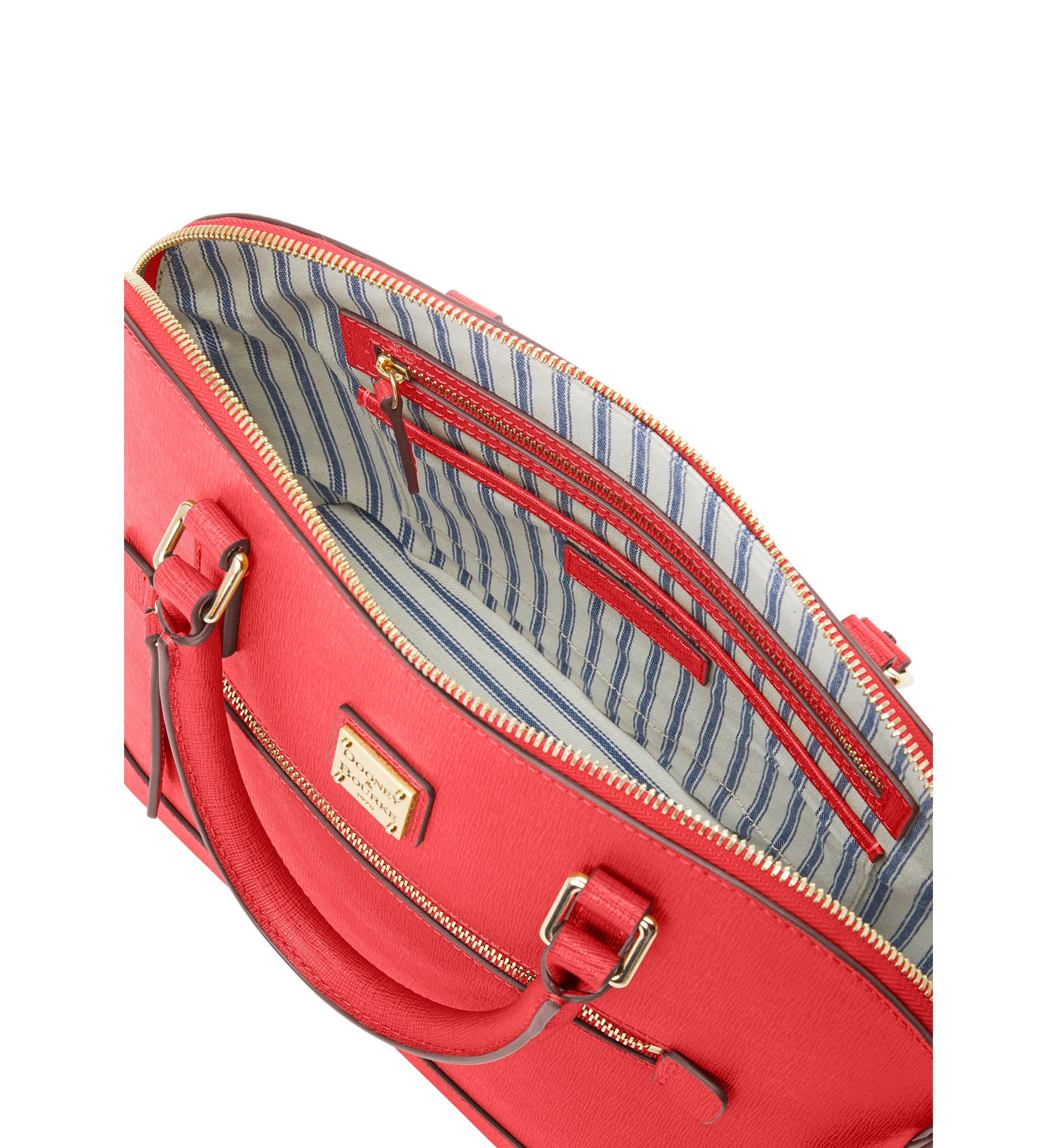 Saffiano Domed Zip Satchel 