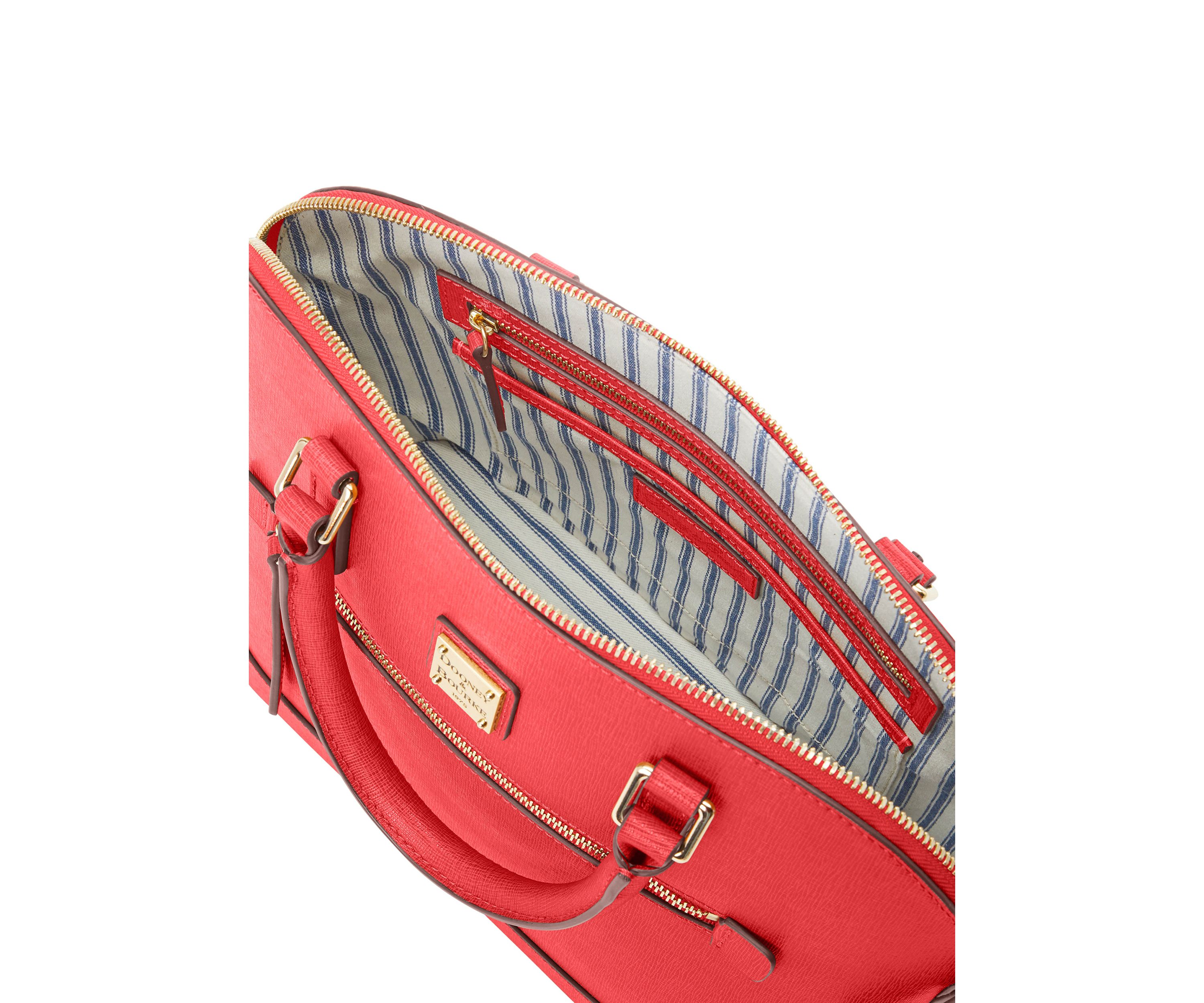 Saffiano Domed Zip Satchel 