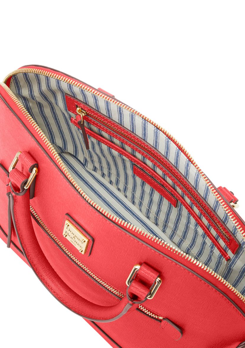 Saffiano Domed Zip Satchel 