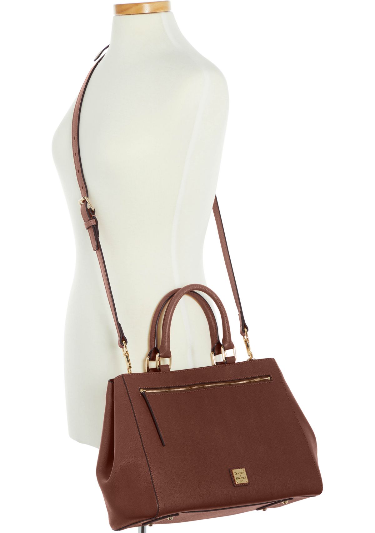 Saffiano Zip Satchel