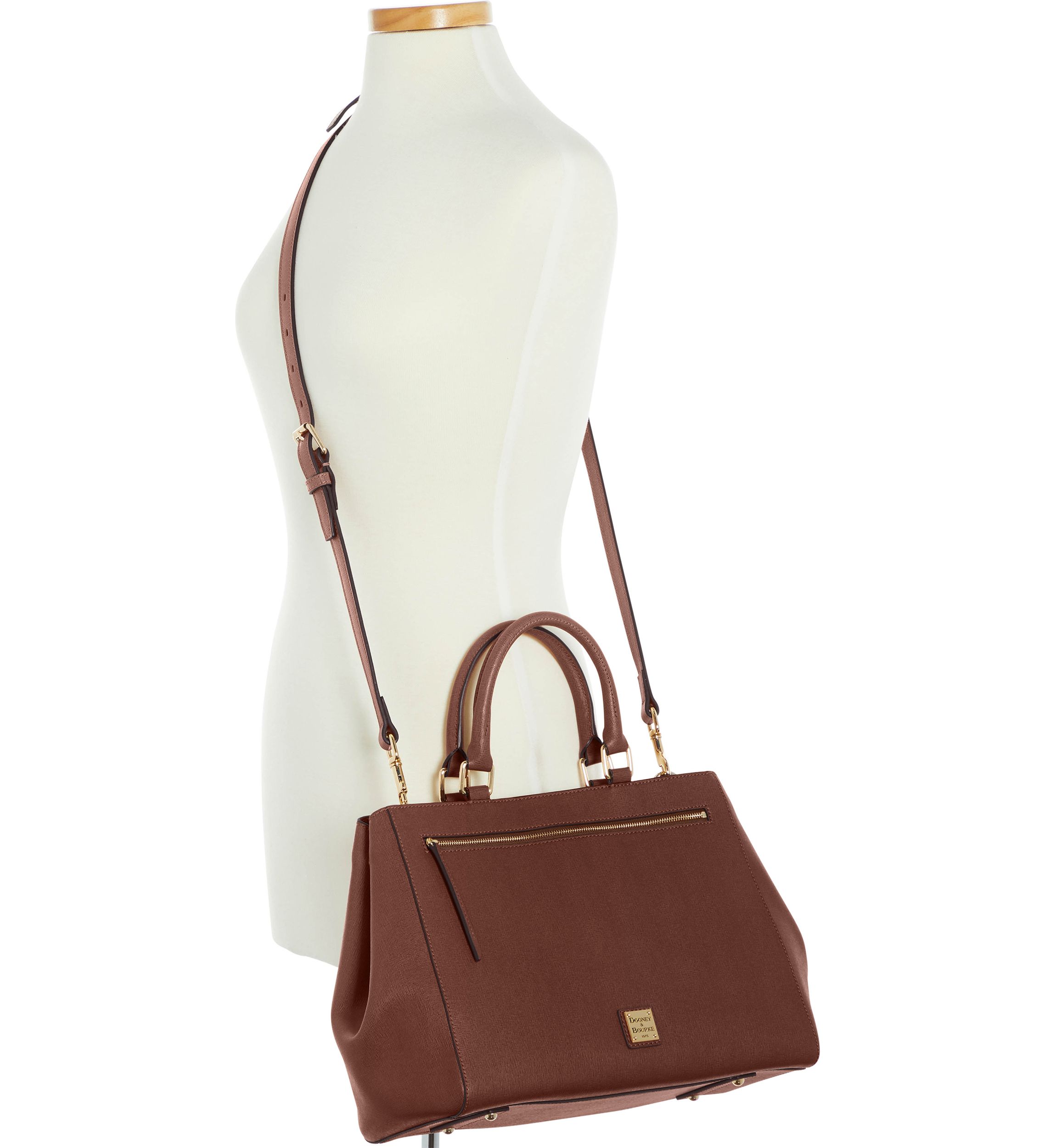Saffiano Zip Satchel