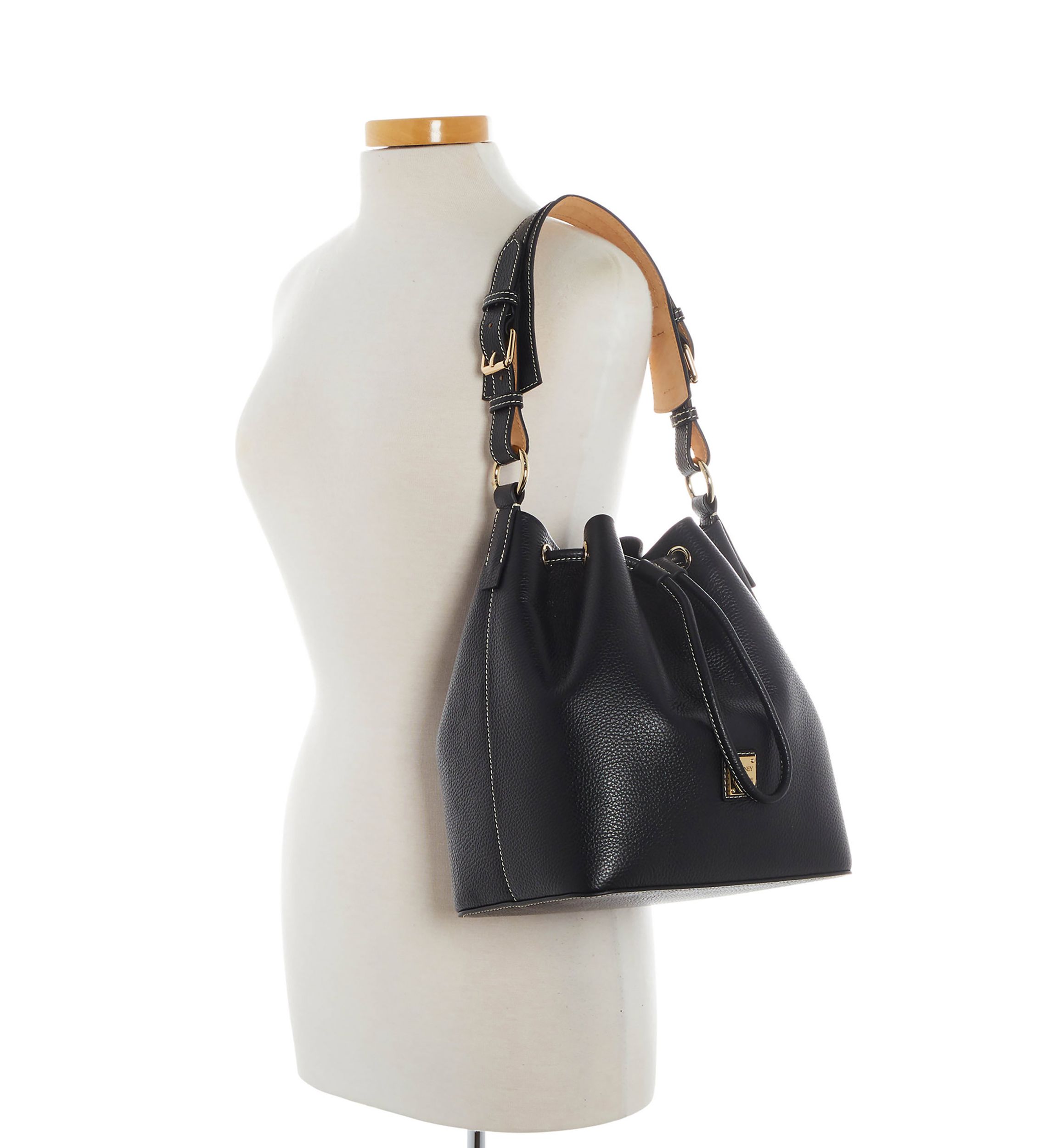 Lucca Leather Drawstring Shoulder Bag