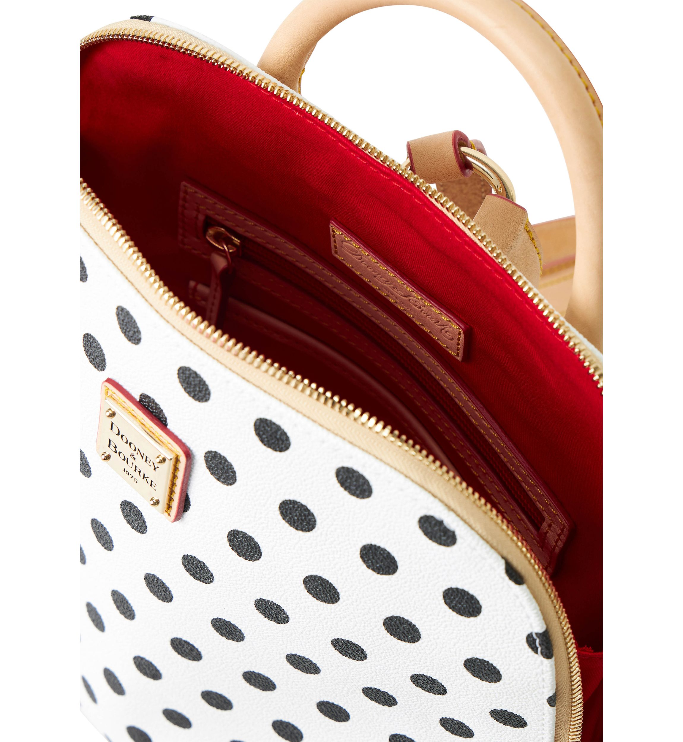 Dooney & Bourke Polka Dot Zip Backpack | Belk display picture 1
