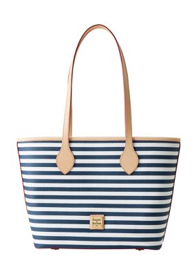 Dooney & Bourke Striped Tote Bag, Navy Blue
