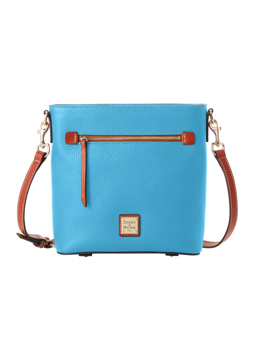 Pebble Leather Zip Front Crossbody 