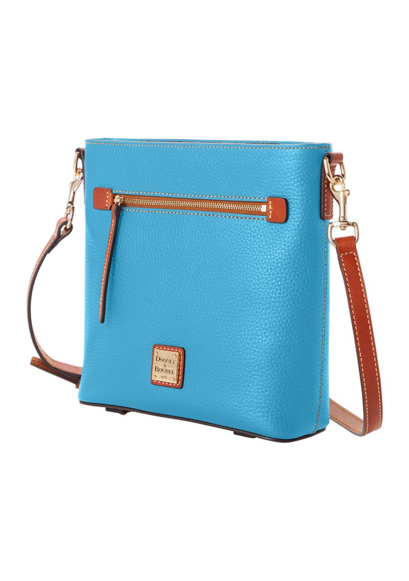 Pebble Leather Zip Front Crossbody 