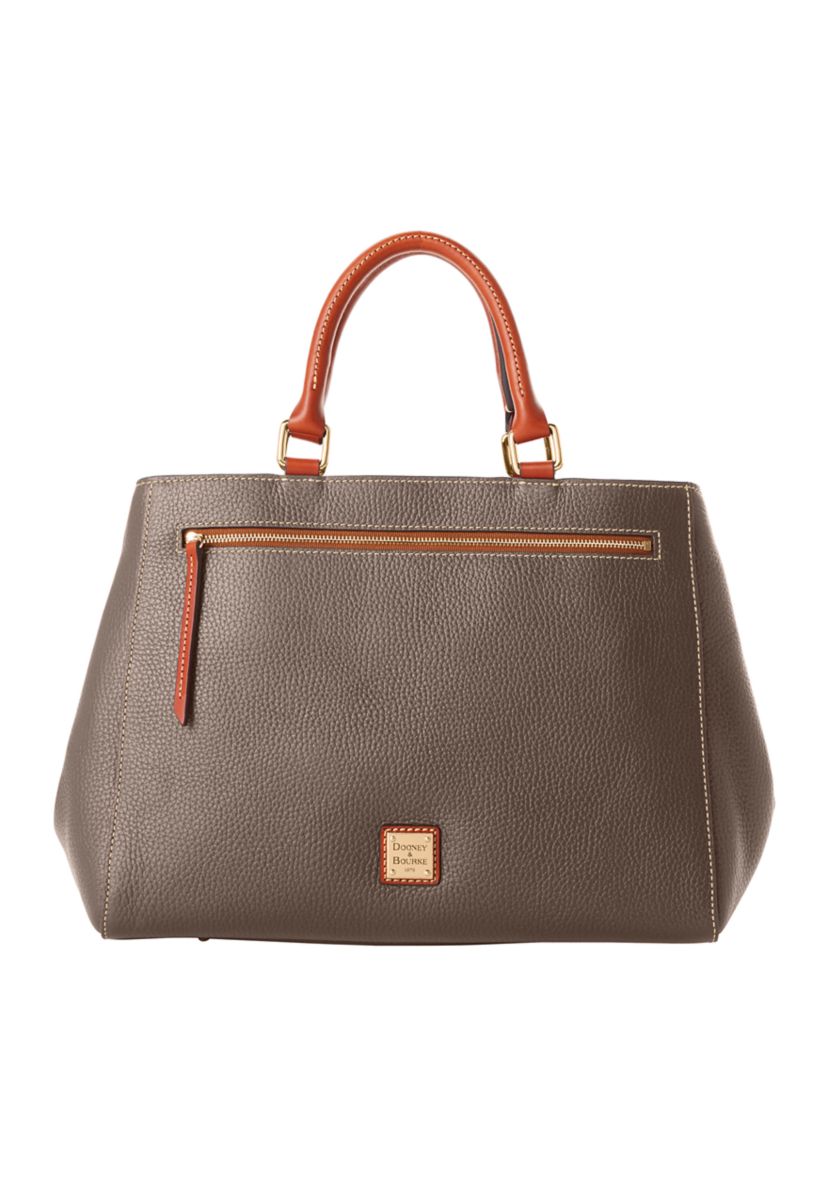Pebble Leather Zip Satchel 