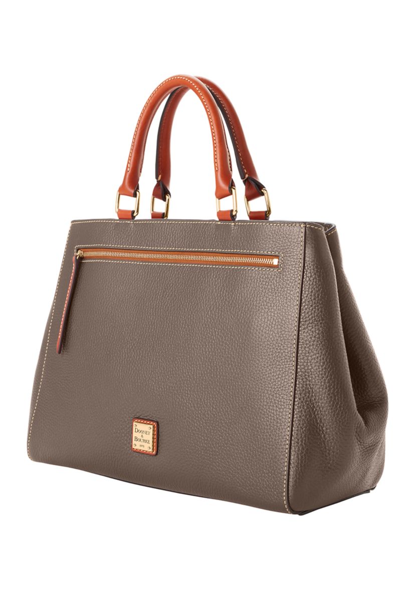 Pebble Leather Zip Satchel 