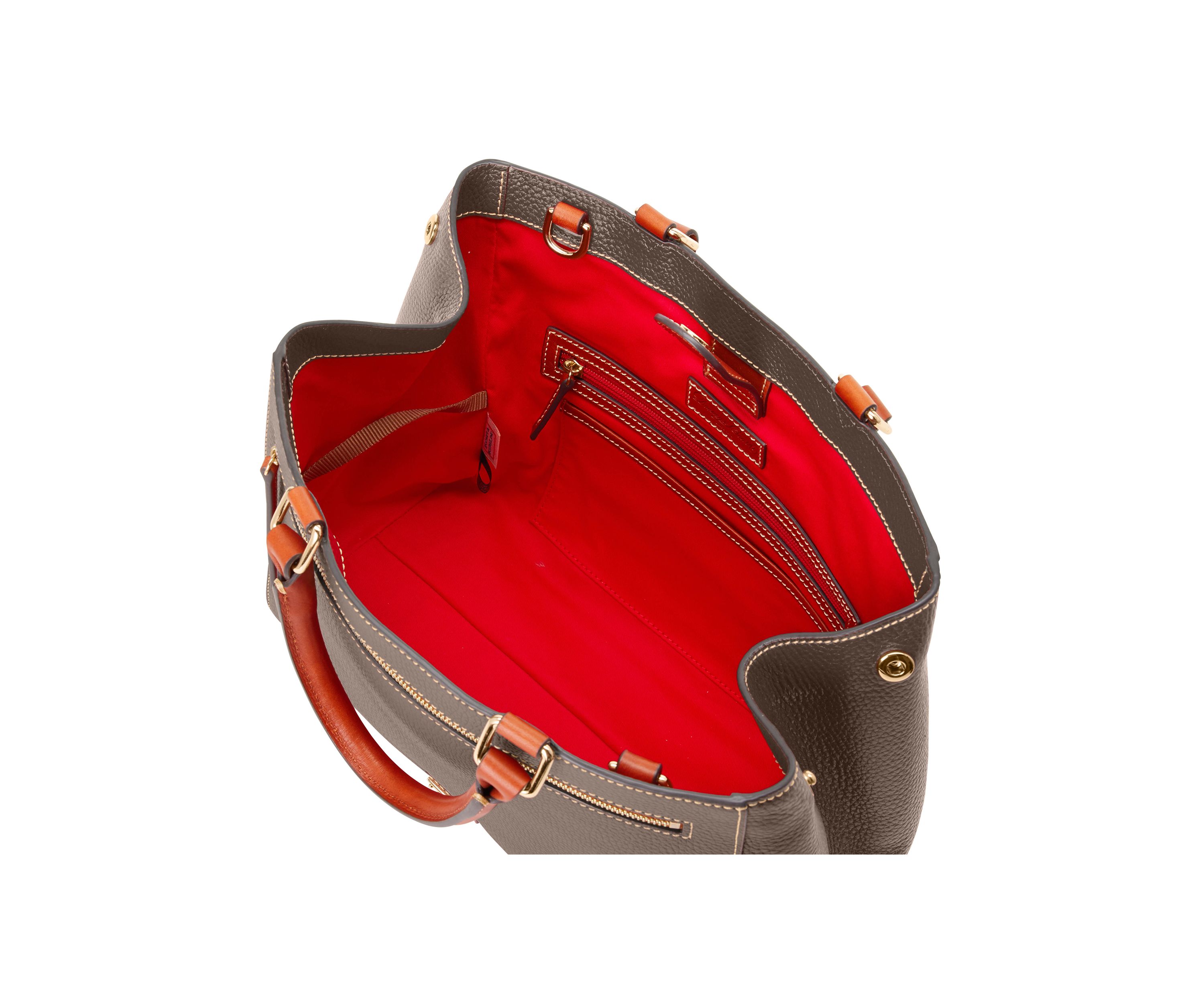 Pebble Leather Zip Satchel 