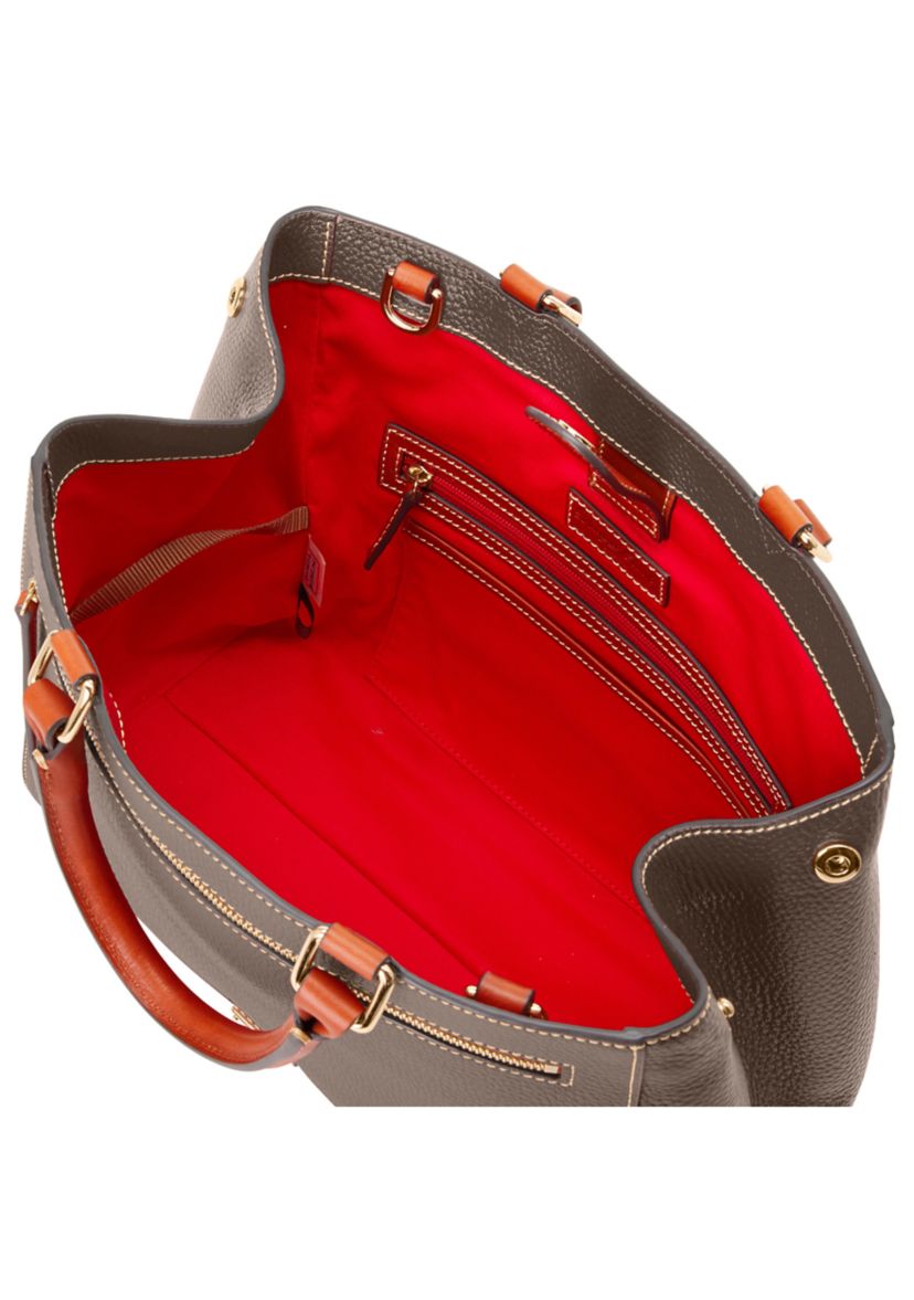 Pebble Leather Zip Satchel 