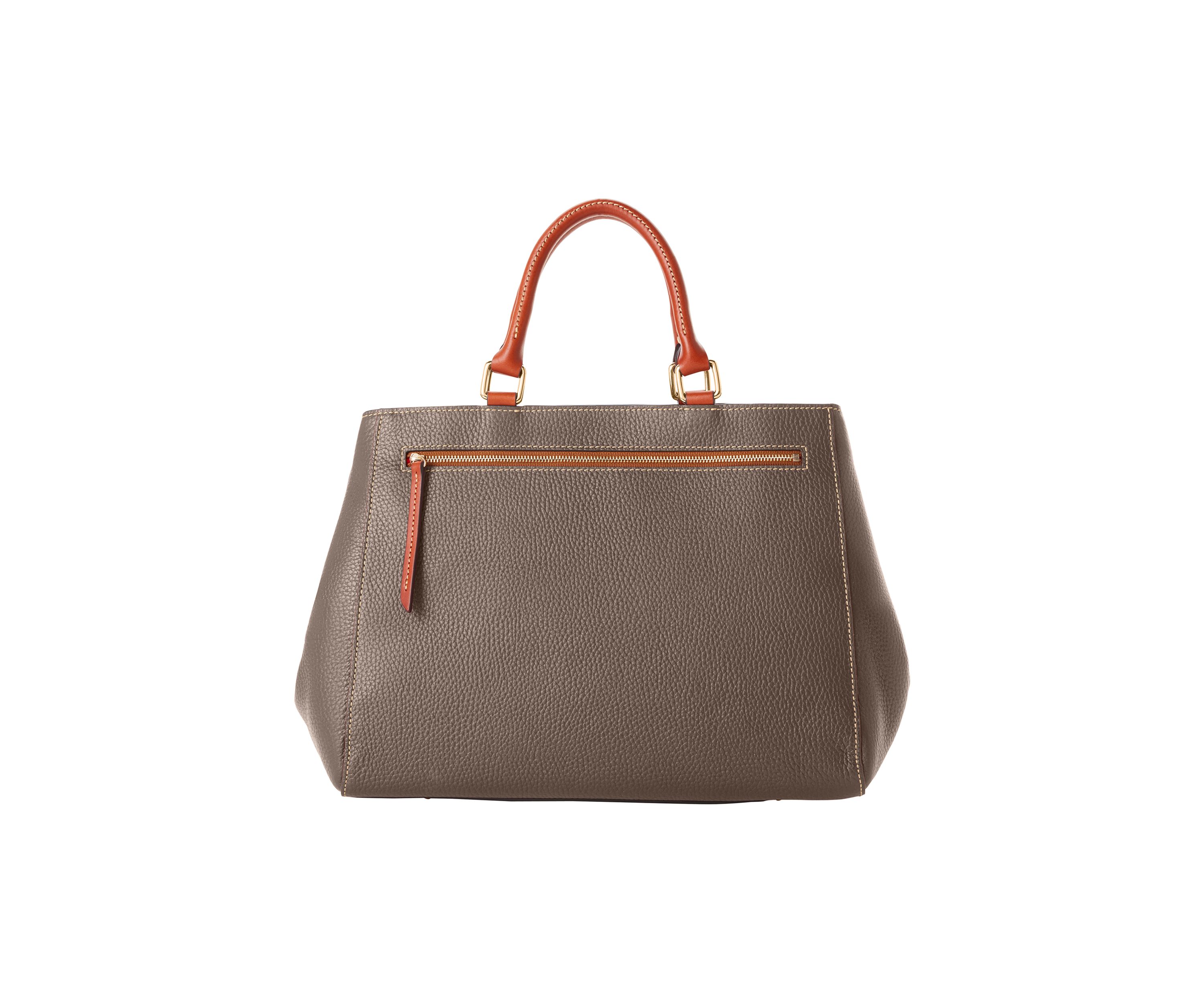 Pebble Leather Zip Satchel 