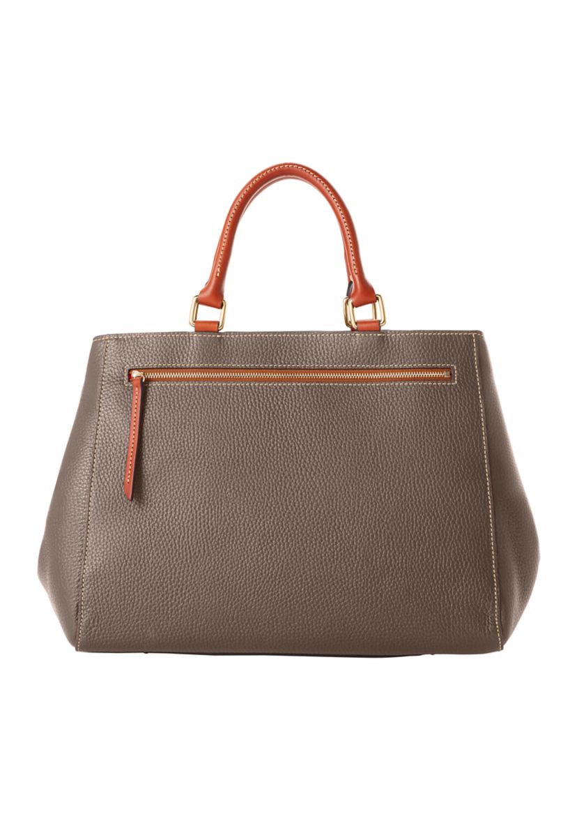Pebble Leather Zip Satchel 