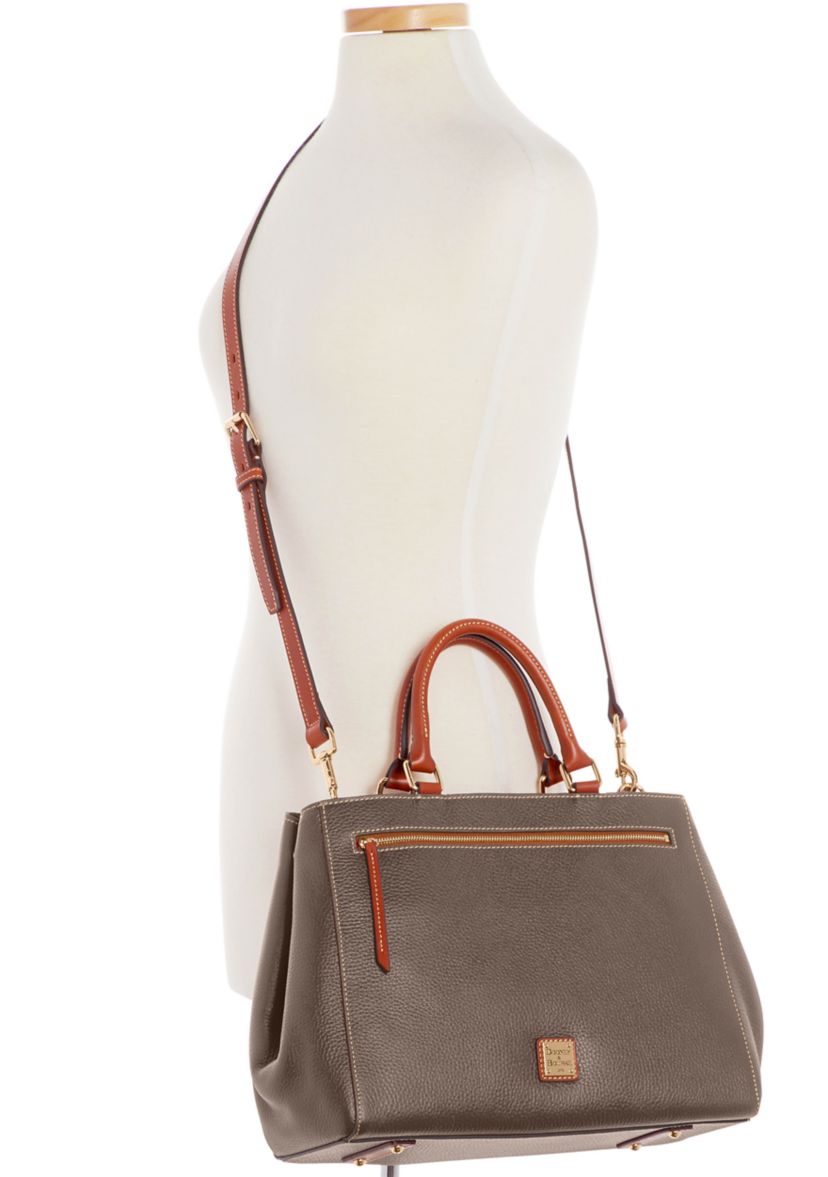 Pebble Leather Zip Satchel 