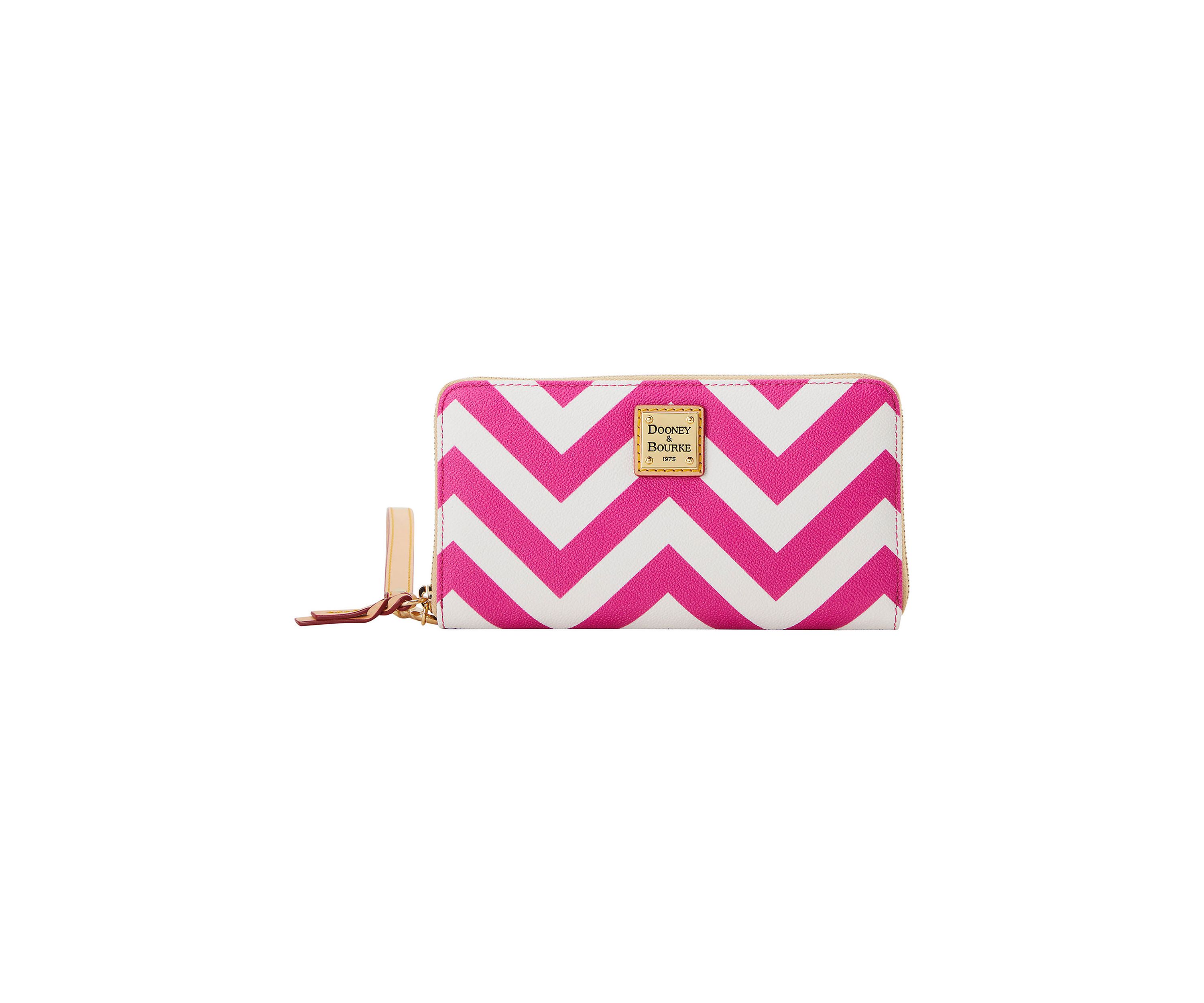 Chevron Large Zip Around Wristlet