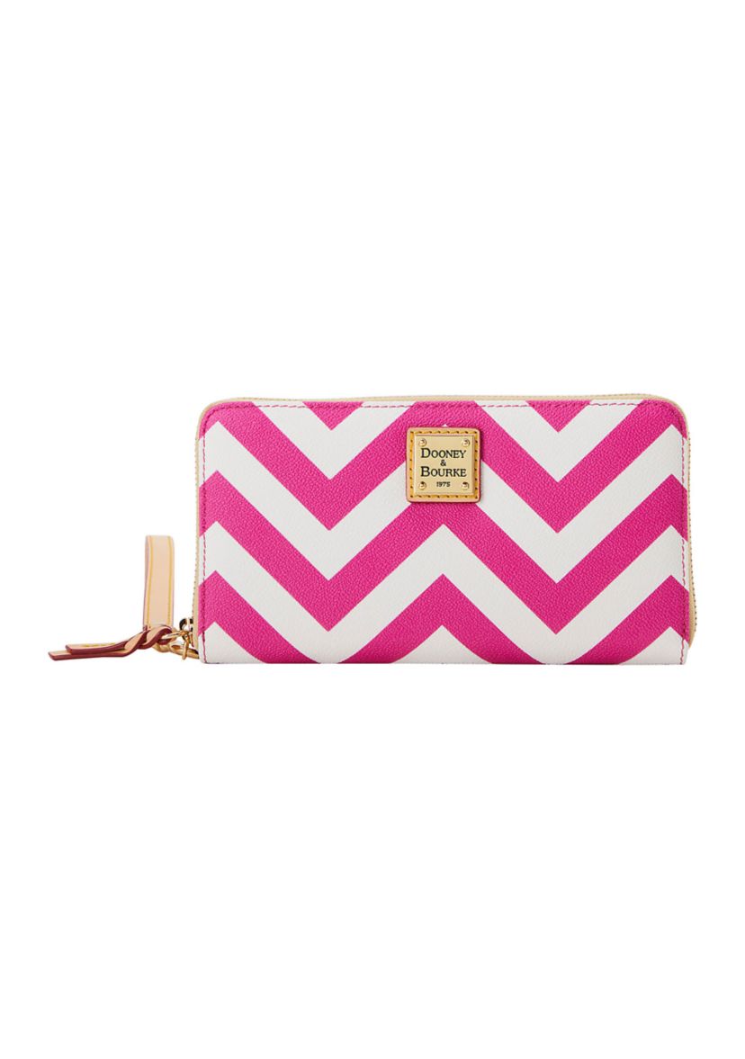 Chevron Large Zip Around Wristlet