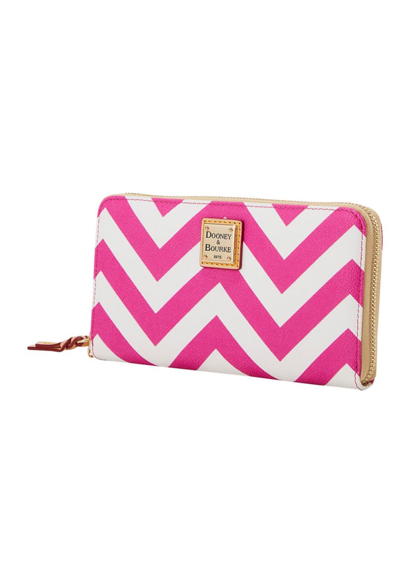 Chevron Large Zip Around Wristlet