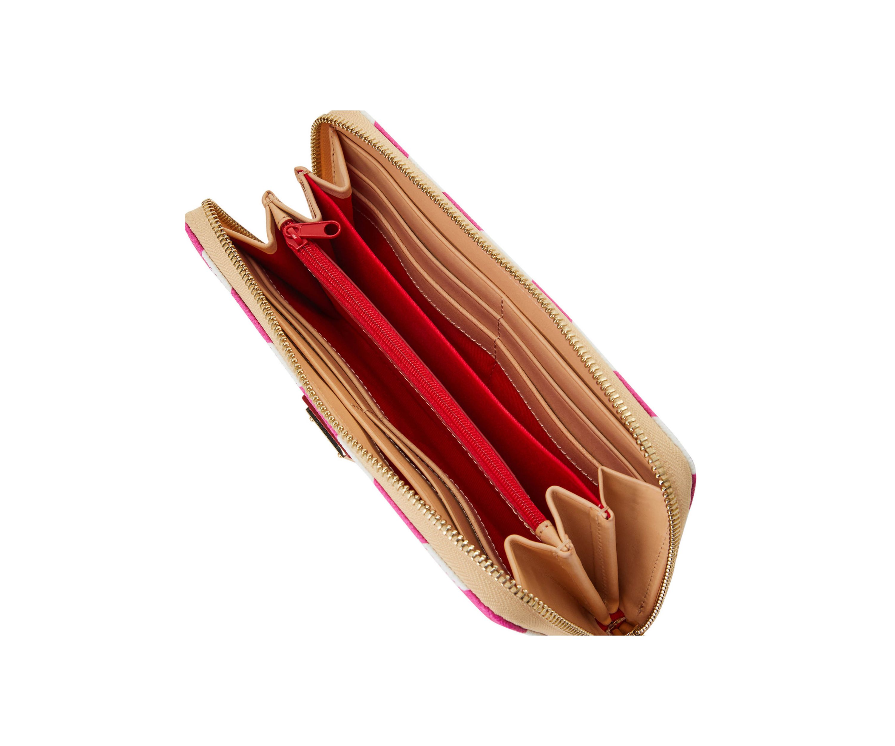 Chevron Large Zip Around Wristlet