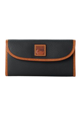 Dooney & Bourke Pebble Leather Credit Card Case Zip Around ,Black